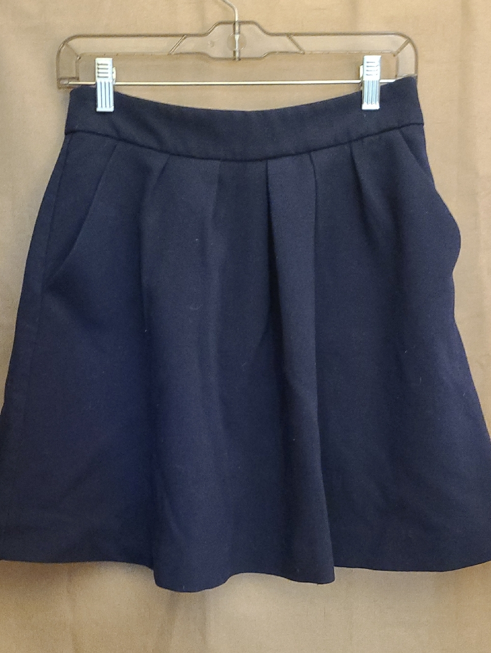 Classic Navy Pleated A-Line Skirt